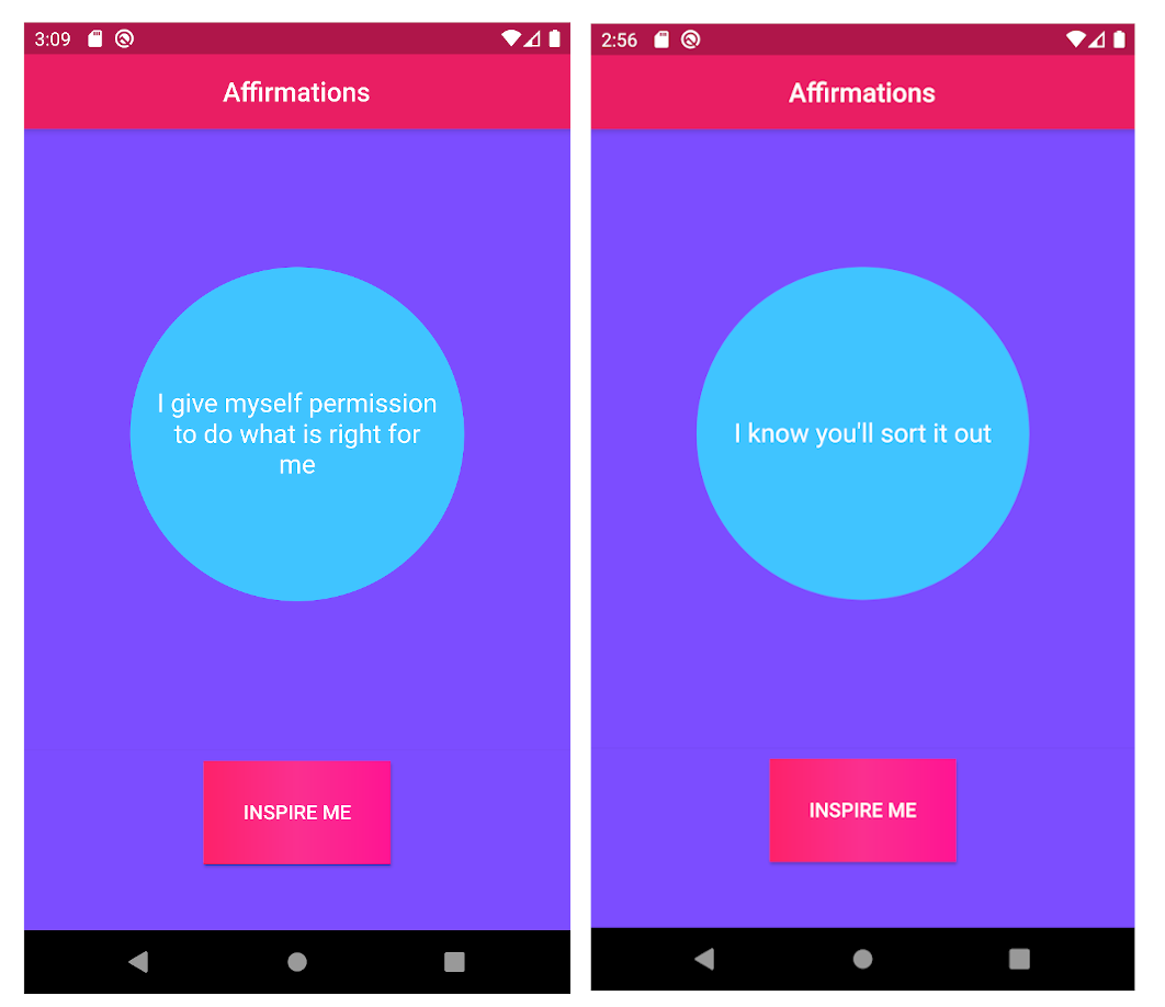 Affirmations with flutter